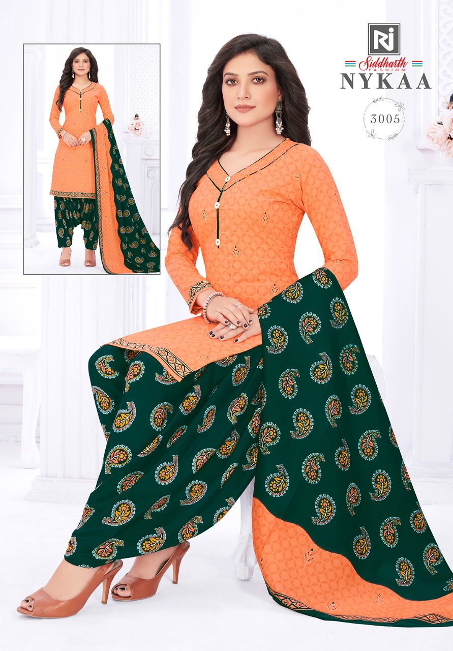 Siddharth Nykaa 3 Cotton Printed Daily Wear Ready Made Regular Wear Dress